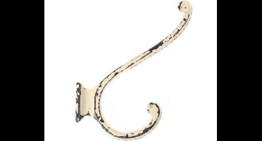 Kapstokhaak gietijzer - vintage stijl coating - ivoorkleur - VH6C