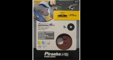 BLACK+DECKER Piranha schuurschijf K40 115x22 mm 5 stuks X32155-XJ voor haakse slijper