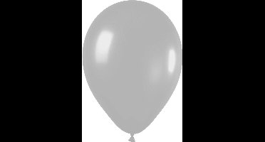 Feest ballonnen - metallic zilver - 10x stuks - 30 cm - verjaardag versiering