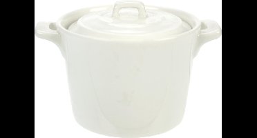 Cosy & Trendy Clio White Potje Met Deksel - Ø 7 cm x 5 cm - 8 cl - Set-6