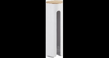 Wattenschrijfjes houder muur / wandhangend wit met hout