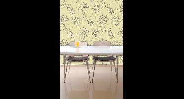Dutch Wallcoverings Schuimvinylbehang - Dalia - Wit/Zilver