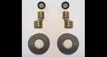 Wiesbaden Rio Set S Koppelingen + Rozet 1/2" X3/4" Geborsteld Staal