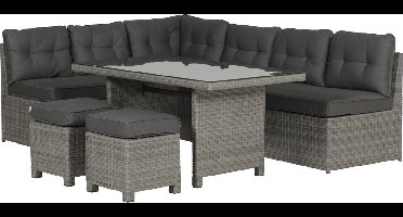 Garden Impressions Coral lounge/dining set 5-delig - organic grey