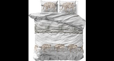 Dreamhouse Flanel Winter Tiger - Dekbedovertrekset - Lits-Jumeaux - 240x200/220 + 2 kussenslopen 60x70 - Wit