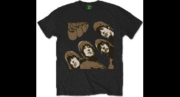 The Beatles Heren Tshirt -2XL- Rubber Soul Sketch Zwart