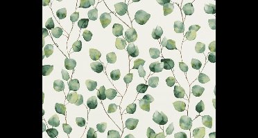 SUBTIELE KLEINE BALDEREN OP TAK BEHANG | Modern - groen wit - A.S. Création Greenery