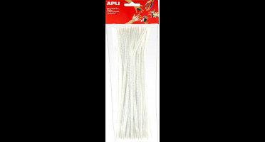 Chenille draad - Pijpenragers Wit 6 mm x 30 cm - 100 stuks