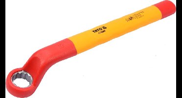 YATO VDE Geïsoleerde Gebogen Ringsleutel 16 mm - 1000V Geïsoleerd Gereedschap - Lengte 215 mm - Chroom-Vanadium Staal - Elektriciens Ringsleutel Gebogen voor Werkzaamheden Onder Spanning (YT-20990)