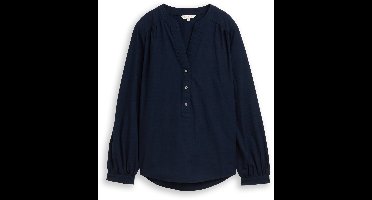 Tom Tailor - Blouse van katoen - Maat 34 - sky captain blue
