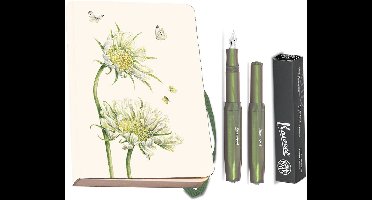 Kaweco - Bekking & Blitz - Schrijfwarenset - NOTEBOOK KLEIN 9,5X15 harde kaft groen - Vulpen Shadow Green Extra Breed