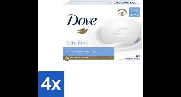 4 x Dove Zeep - Sensitive 4 x 90 gr. - Gevoelige Huid - Zachte Reiniging - Zeep Voor Gevoelige Huid - Uitdroging Voorkomen - Huidcomfort