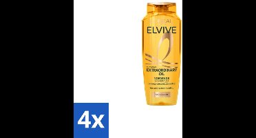 4 x L'Oréal Elvive Extraordinary Oil Shampoo 250 ml - Droog Haar - Intensieve Verzorging - Marula-olie - Camellia-olie - Haarvoeding