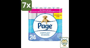 7 x Page Toiletpapier Compleet Schoon 2-laags 24 stuks per verpakking - Grootverpakking - Toiletpapier - 2-laags Toiletpapier - 3D Wave™ - Katoen - Hygiëne