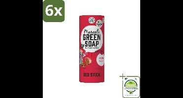 Marcel's Green Soap - Deodorant Stick - Argan & Oudh - Langdurige frisheid - 40 gr - Voordeelverpakking - 6 stuks - Natuurlijke deodorant - Deodorant stick