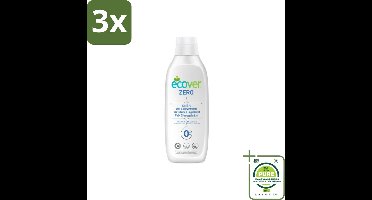 3 x Ecover - Vloeibaar wasmiddel - Wol & Fijnwas - 1 liter - Grootverpakking - Wasmiddel Wol - Wasmiddel Zijde - Fijnwasmiddel - Wasmiddel Delicate Stoffen - Ecologisch Wasmiddel