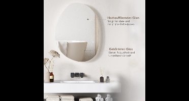 Badkamerspiegel – LED Spiegel – Verlichte Spiegel – Dimbare Spiegel – Wandspiegel – Anti-Condensfunctie – 80 x 60 cm Gehard Glas