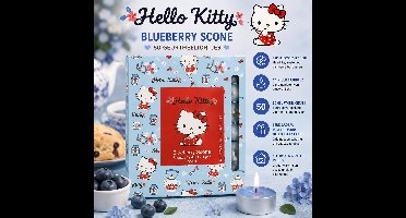Hello Kitty Geurkaarsen – Blueberry Scone – 50 Geurtheelichtjes – 4 Branduren – Cadeauset