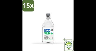 15 x Ecover - Afwasmiddel ZERO - Parfumvrij - 450 ml - Grootverpakking - Afwasmiddel - Biologisch Afbreekbaar - Hypoallergeen - Parfumvrij - Plantaardige Reiniging