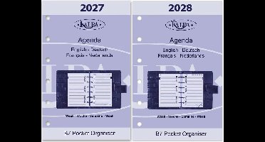 Kalpa 6336-27-28 125 x 80 mm Pocket 6 ringagenda-inzetstukken Jaardoos EN DE FR NL IT 2027 2028