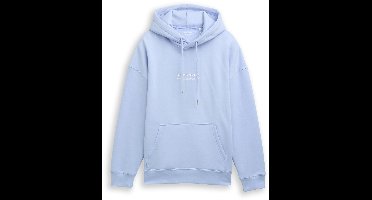 Tom Tailor Denim - Relaxed hoodie met logoprint - Maat L - Brunnera Blue
