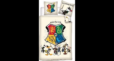Looney Toones Dekbedovertrek Hogwarts logo 140 x 200 cm