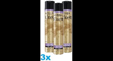 L’Oréal Paris Elnett Haarspray Strong Hold – Shine voor Dof Haar – 3 x 400 ml – Professionele Fixatie