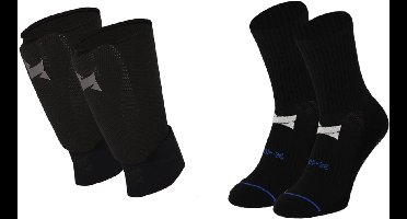 Scheenbeschermer met sleeve + Gripsokken + Stayguard - Voetbal