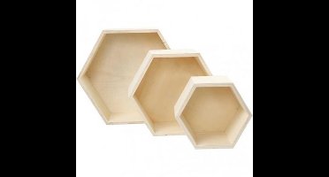 Creativ Company Showdozen, H: 14,8+19+24,2 cm, Diepte 10 cm, Triplex, 3 Stuk, 1 Set