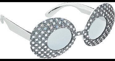 Amscan Feestbril Zilver Glitter Dames