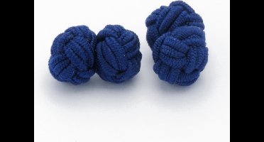 Manchetknopen - Zijden Knoop Blauw Semidonker