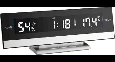 TFA Dostmann 60.2011 Wekker Quartz Zwart, Zilver