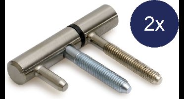 Inboorpaumelle - Vernikkeld - 14mm - Voor Houten Kozijn - 2 Stuks