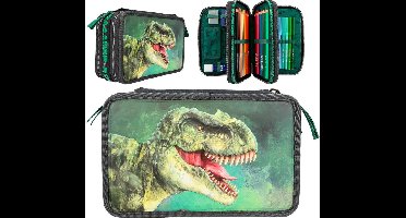 Dino World 3-vaks etui, gevuld met LED