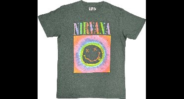 Nirvana - Happy Face Glow Box Heren T-shirt - 2XL - Groen