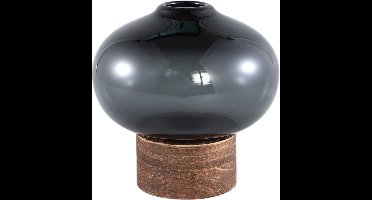 PTMD Fleure Vaas - 19x19x18 cm - Glas - Grijs