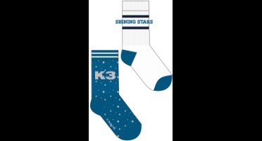K3 sokken sterren blauw wit - maat 31-34