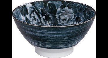 Tokyo Design Studio - Lion Peony Kom Zwart 20x7.2cm