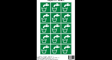 Pictogram sticker E015 Drinkwater - 50x50mm 15 stickers op 1 vel