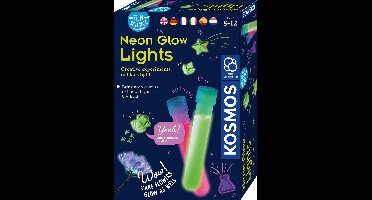 KOSMOS Neon Glow Lights - Experimente met UV-Licht - Maak Neonverf, Gipsfiguren en Lichtgevende Kunstwerken - Inclusief UV-Lamp - Creatieve STEM Experimenteerset - Vanaf 8 Jaar