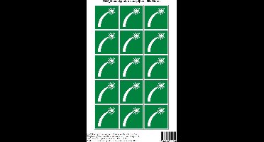 Pictogram sticker E048 Noodsignalen vuurpijlen - 50x50mm 15 stickers op 1 vel