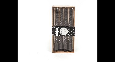 Gedraaide kaarsen Zwart 20 cm set van 4 - Twisted Candle – Twirl Candle -swirlkaarsen- Housevitamin