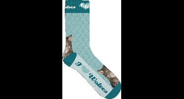 sokken Wolf polyester blauw maat 31-36