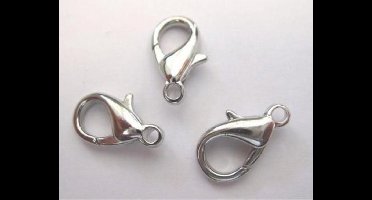 Karabiner zilverkleur 15 millimeter 3 Stuks
