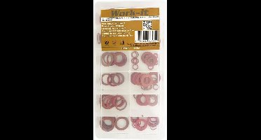 Sanitairringen set 150-delig - Assortimentsdoos met fiber ringen, 14 meest courante maten.