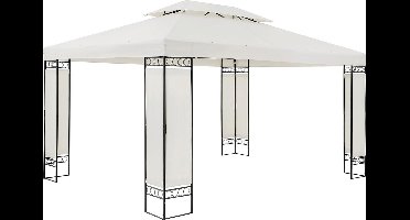 Casaria Paviljoen Elda 3x4m - UV-bescherming 50+/Zijpanelen - Crème
