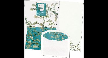 Bekking & Blitz - Briefpapier met enveloppen - 10 vellen briefpapier - Inclusief enveloppen - Almond blossom - Amandel bloesem - Vincent van Gogh - Van Gogh Museum Amsterdam