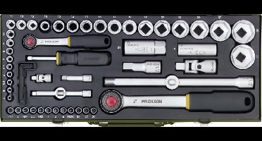 Proxxon Industrial 23040 Dopsleutelset - Metrisch 1/4" (6.3 mm) - 1/2" (12.5 mm) - 56-delig