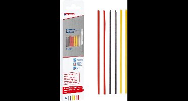 edding 8881 deep hole navullood assorti 6st set - geschikt voor edding 8880 deep hole markeerpotlood - grafiet en wax basis - voor ruwe en gladde oppervlaktes - kartonnen verpakking - ideaal voor timmermannen, bouwvakkers en andere vaklieden