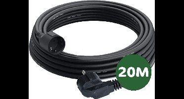 Verlengkabel 20 meter | Zwart | 220-240V | PVC